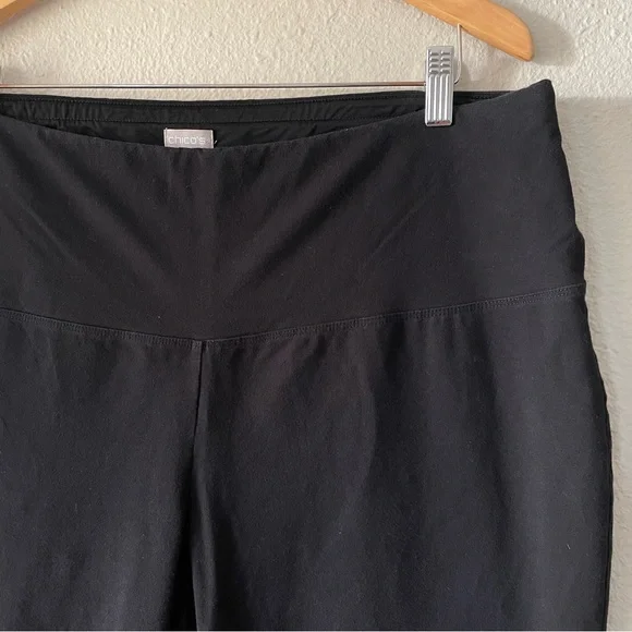 Chico’s Zenergy Pull On Leggings Womens 3 16/18 Black Cropped Casual So Slimming - Picture 4 of 13